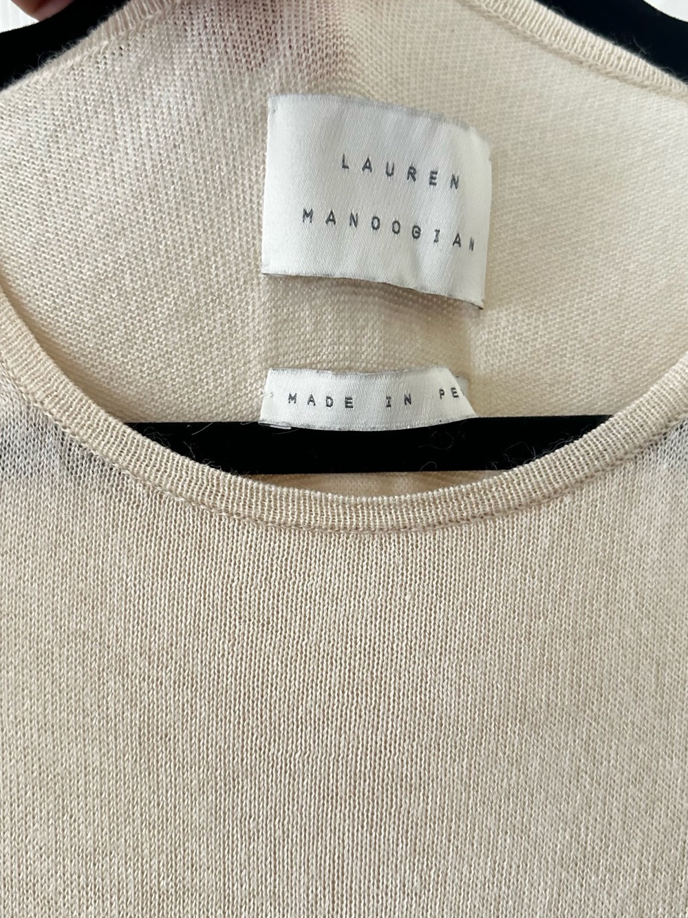 Lauren Manoogian Neutral Cream Sleeveless Tunic Knit Dress Long - Picture 3 of 4